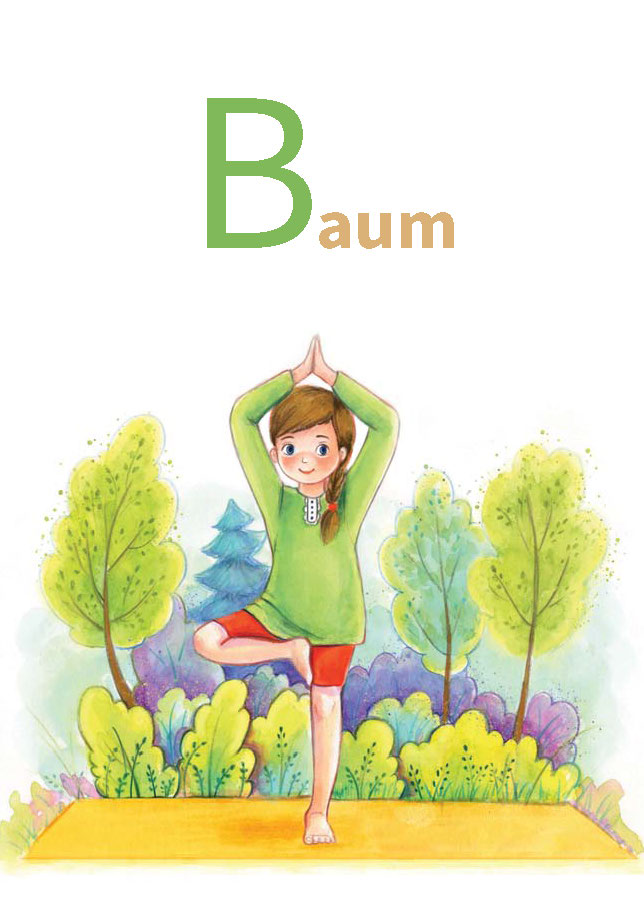 Baum - Yoga Alphabet Karten